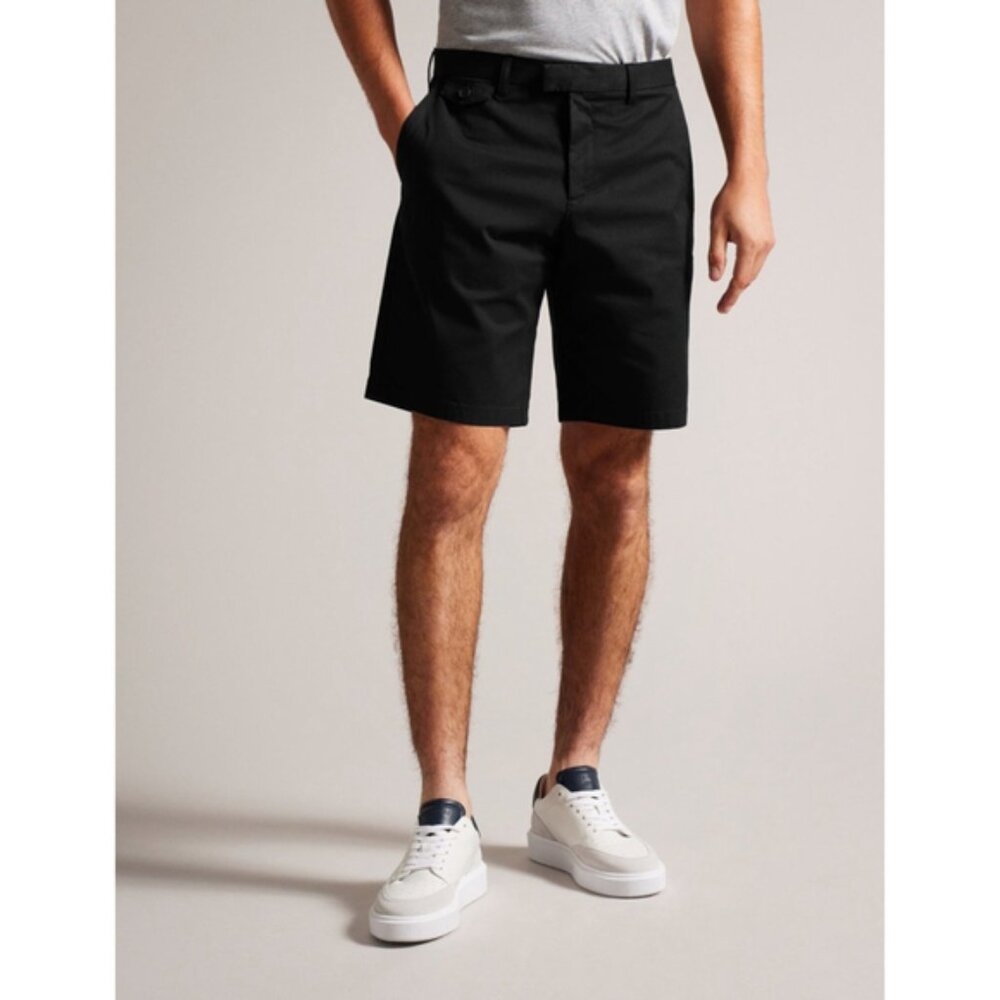 Ted Baker Mens 32R 9inch Inseam Chino Shorts Black Preppy Casual Cotton Designer